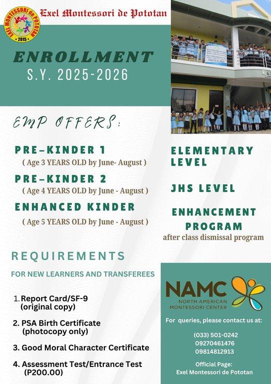 <b>EXEL MONTESSORI DE POTOTAN ENROLLMENT FORM</b>